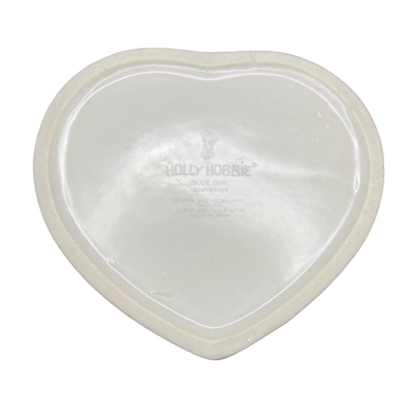 Vintage Holly Hobbie  Blue Girl  Stoneware Trinket Box 1978 WWA Inc Japan - Picture 7 of 11